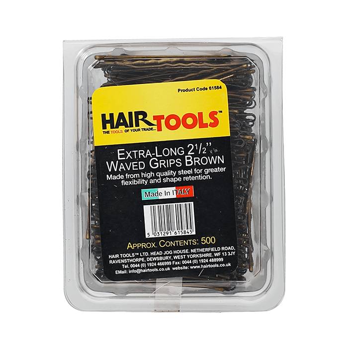 HAIR TOOLS - Waved Grips (Kirby) - 2.5" - Brown