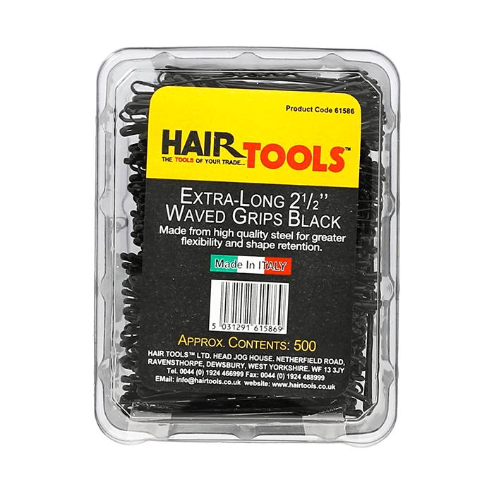 HAIR TOOLS - Waved Grips (Kirby) - 2.5" - Black