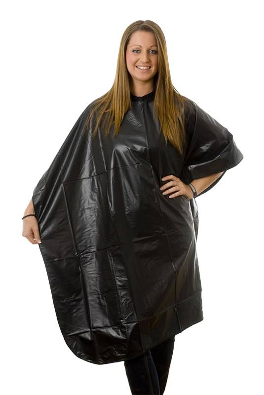 HAIR TOOLS - Gown - Waterproof Economy Gown Black (PVC)