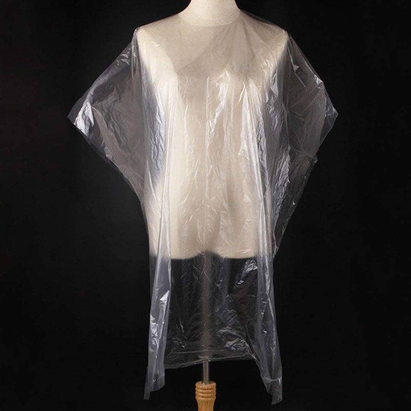 Disposable Client Protection Sleeveless Gown/Cape (Clear)